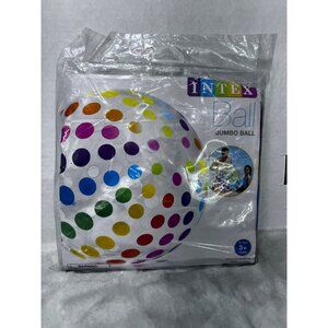 Intex Jumbo Ball 42 Inch Inflatable Beach Ball For Ages 3+ Multicolor